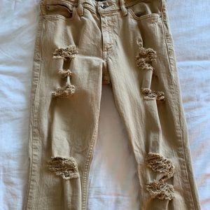 UO Khaki Ripped Skinny Jeans 30x30